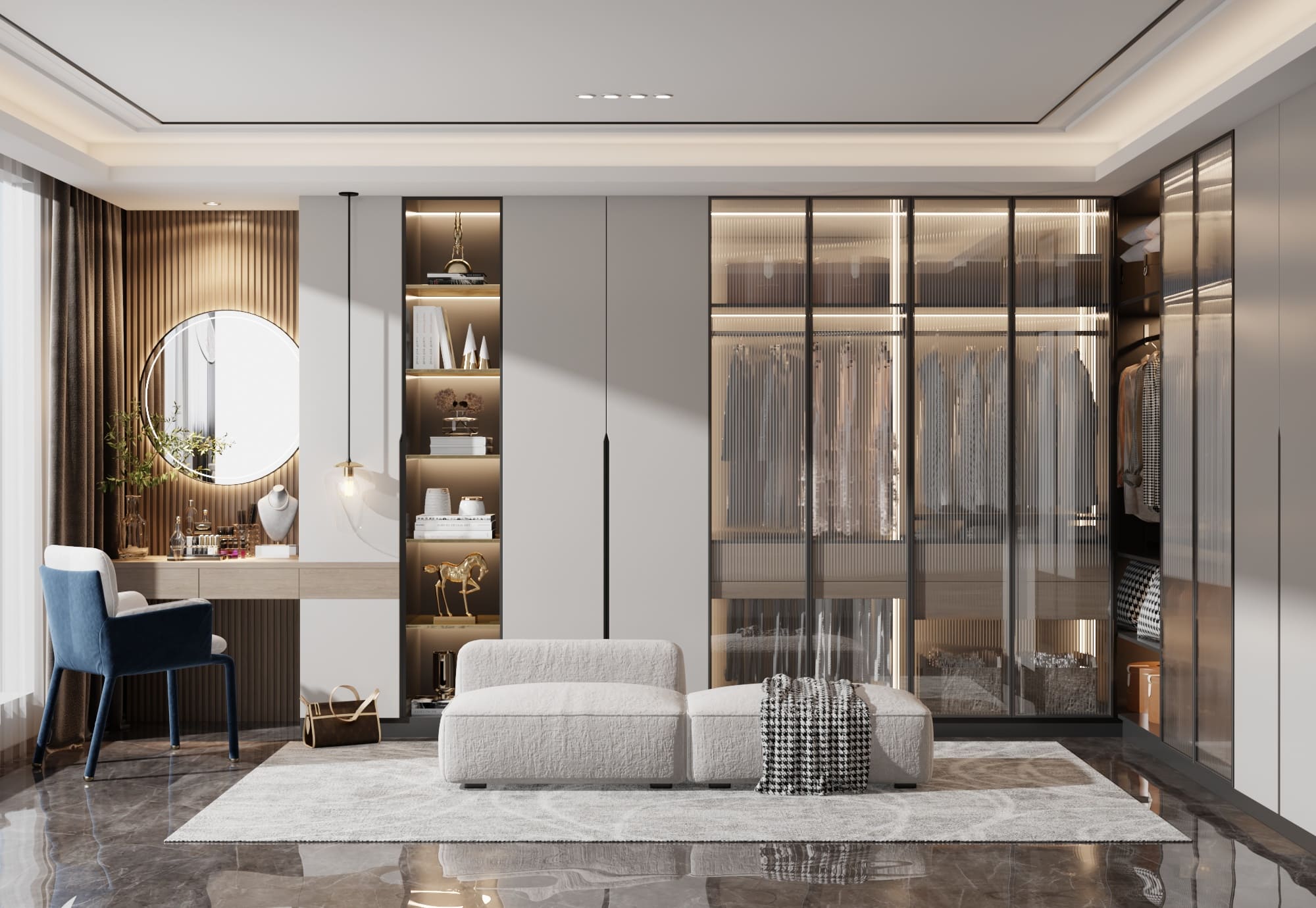 Kabinet dapur bajet sederhana dengan kemasan akrilik dan soft-close