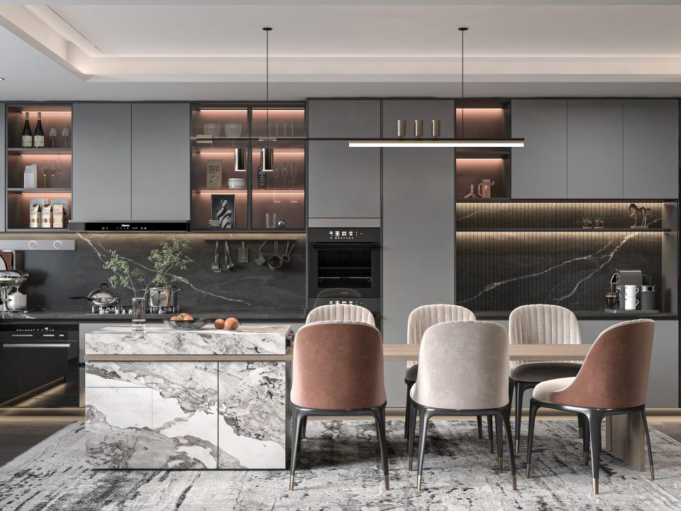 minimalist custom kitchen island