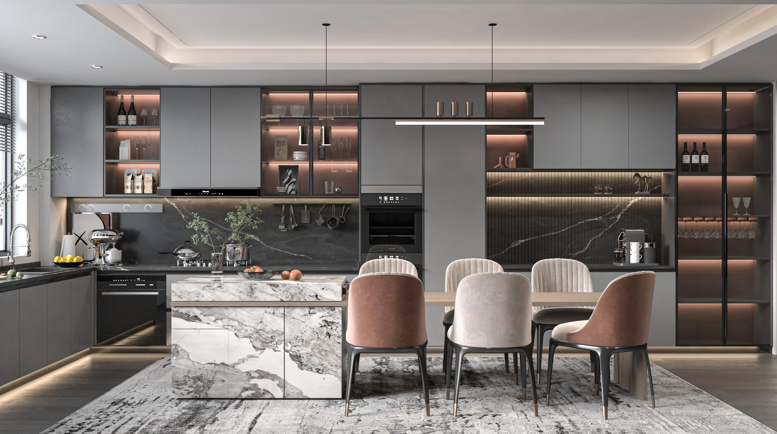 minimalist custom kitchen island