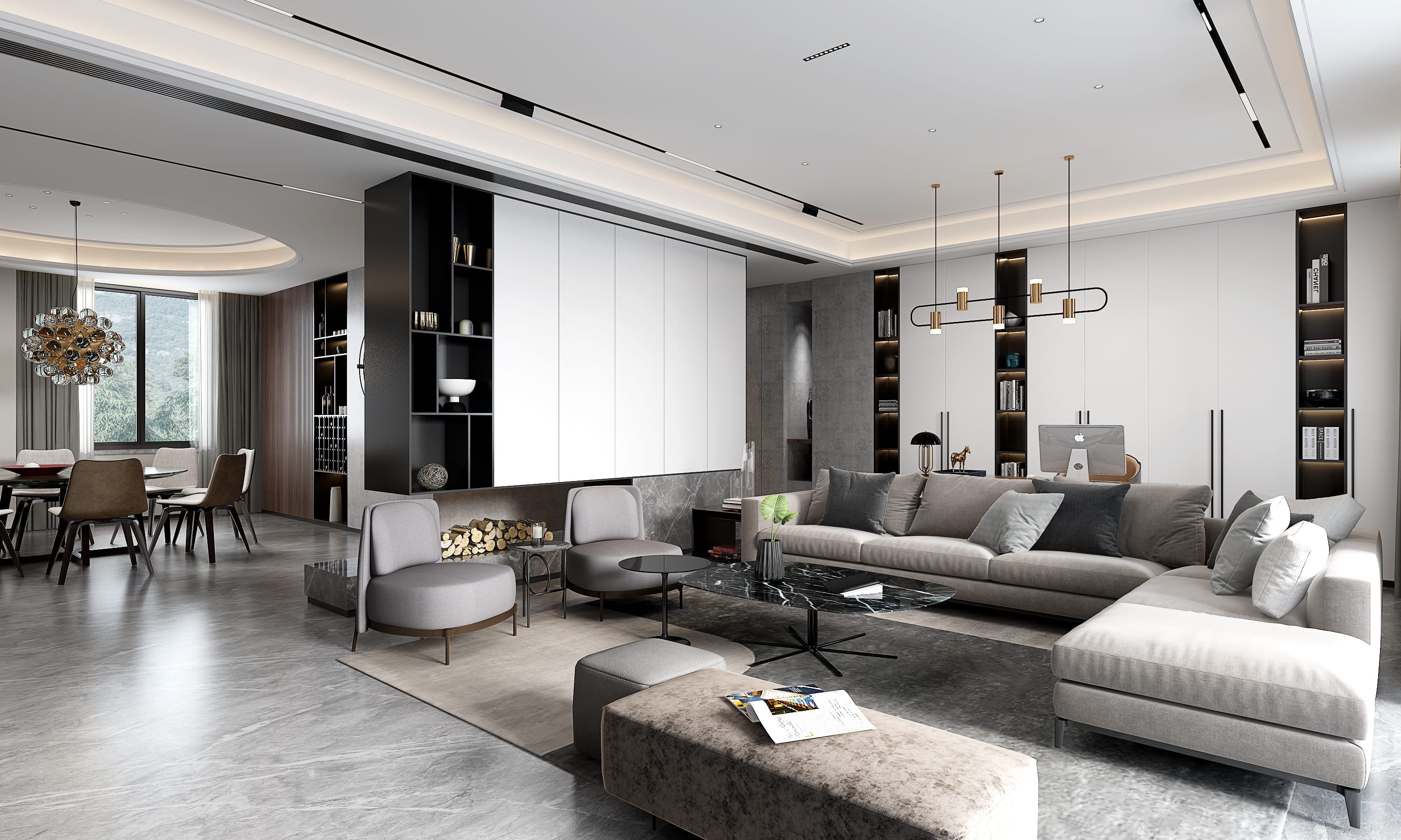 Modern style cabinets with clean slab door design for Malaysian kitchen